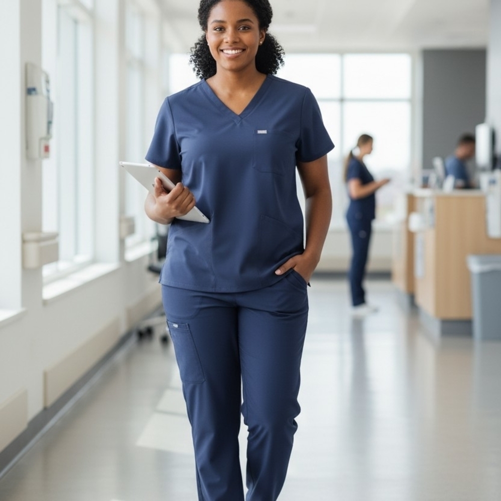 FIGS Navy Blue Scrub Top XXL